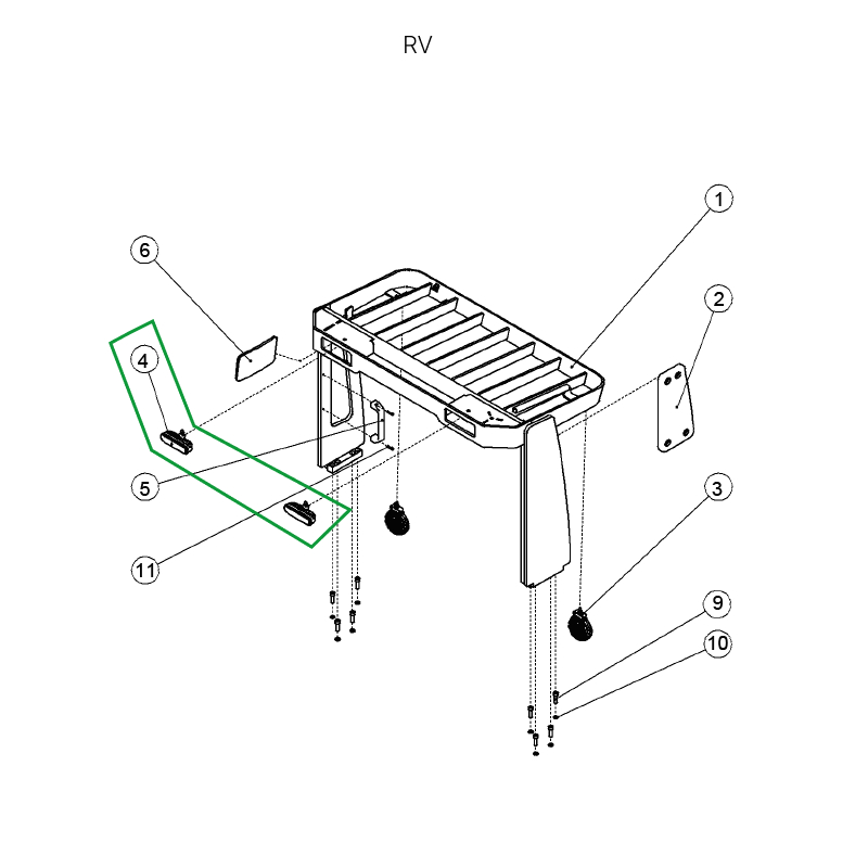 Фара головного света встроенная для ричтрака RV (24V)